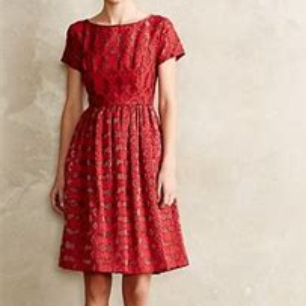 Anthropologie Rubied Lace Dress